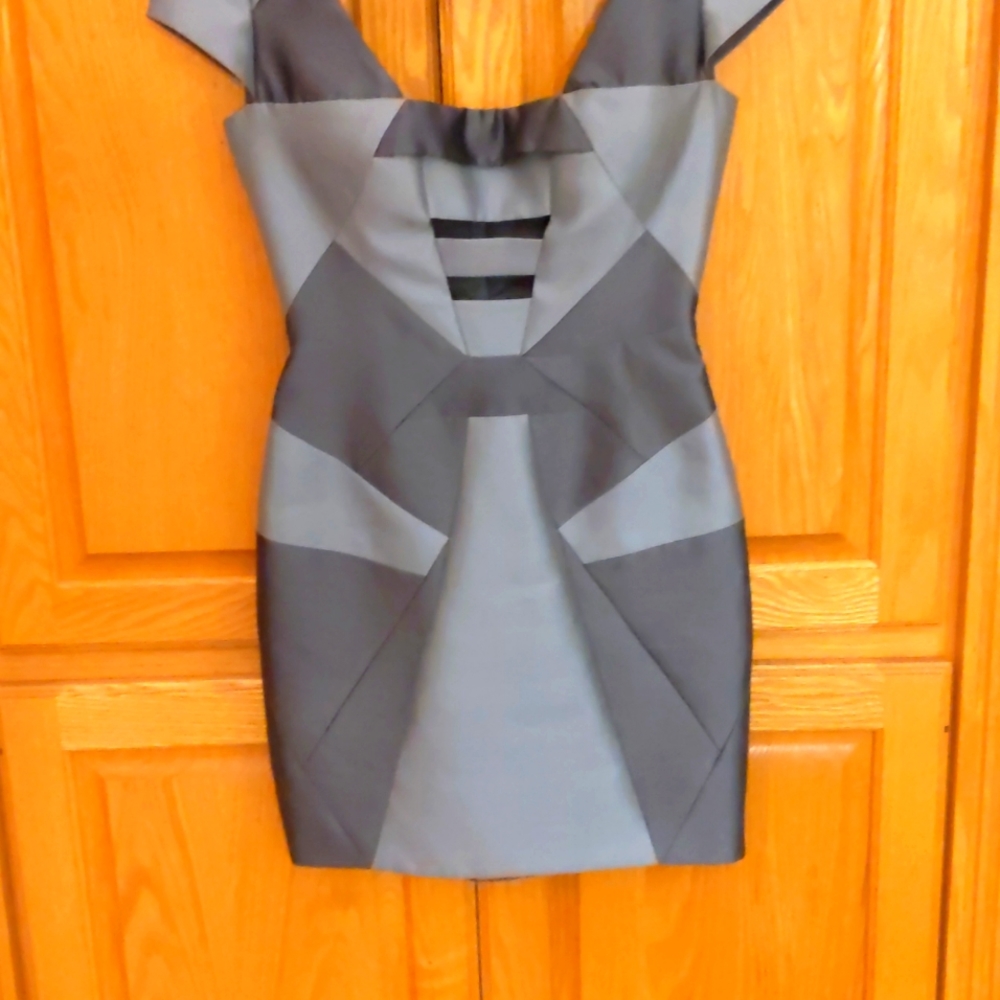Bodycon mini sexy dress by Rubin Singer. Shades of grey. Pristine condition.